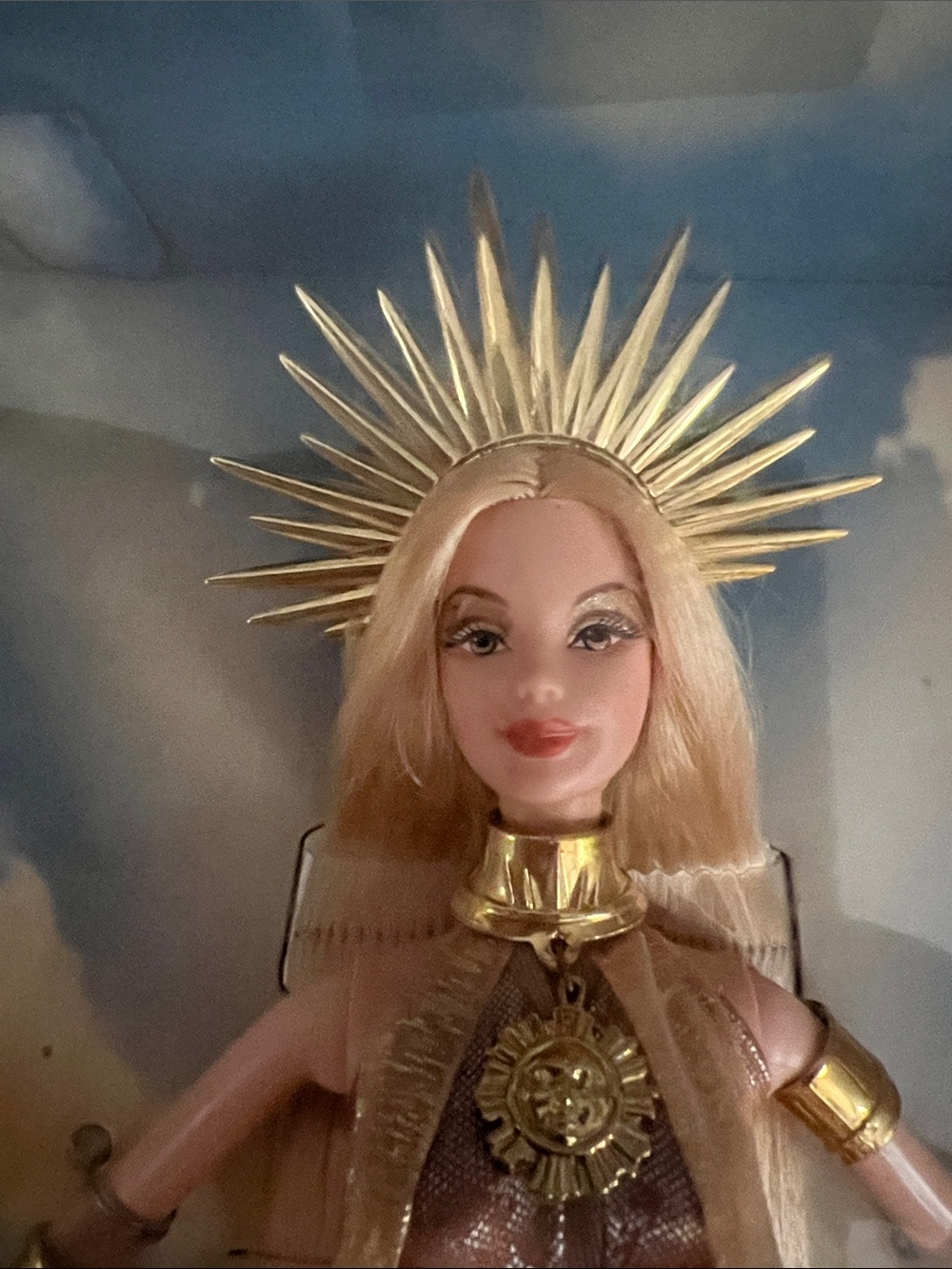 Barbie Metallic  moonlight Gold & Pale Blue Princess Doll Vtg